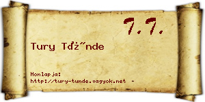 Tury Tünde névjegykártya